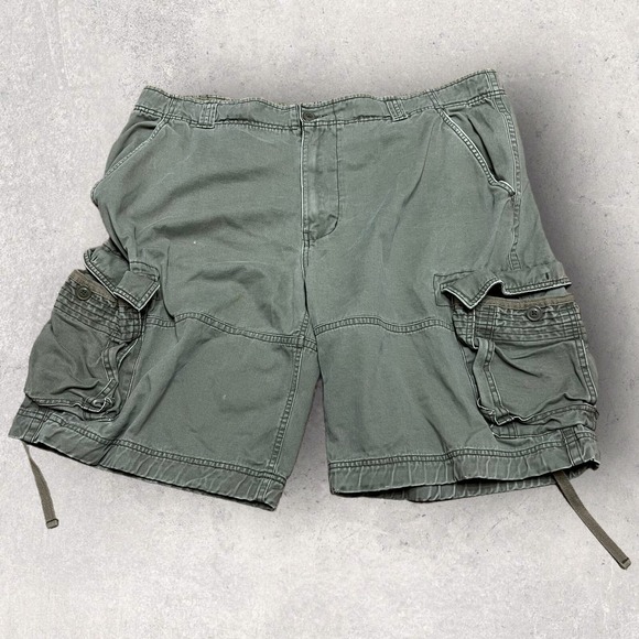 No Boundaries Other - Vintage Paratrooper Cargo Shorts Men 42 Green‎ 10" Utility Hiking Military Heavy